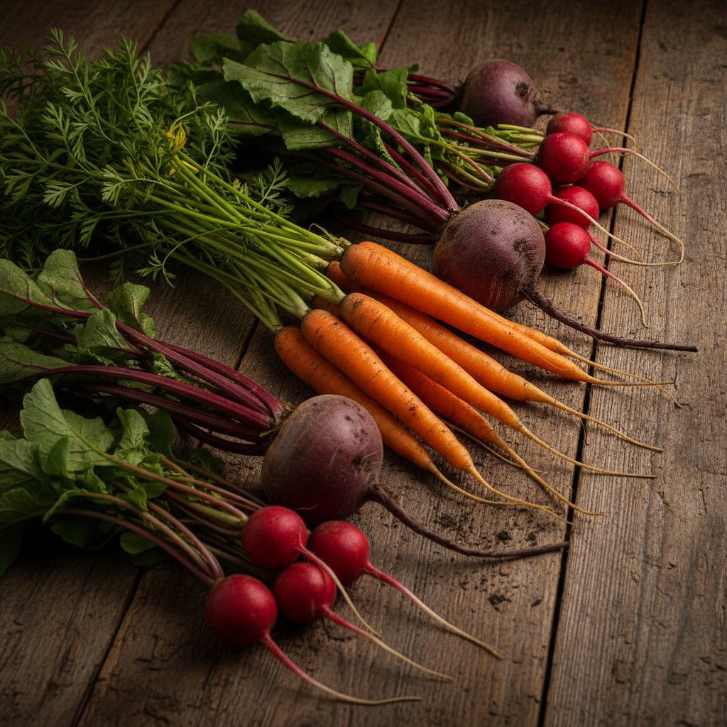 Farm shop seasonal vegetables